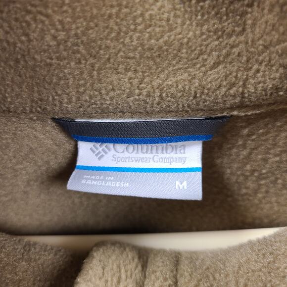 Mens Columbia Light Brown Pullover Full Zip Fleece Jacket Sz M - Very Soft - Picture 4 of 4